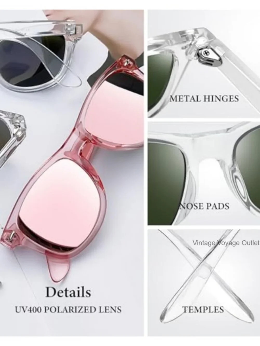 3 Pack Polarized Sunglasses UV400 Protection Square Frame Unisex Plastic